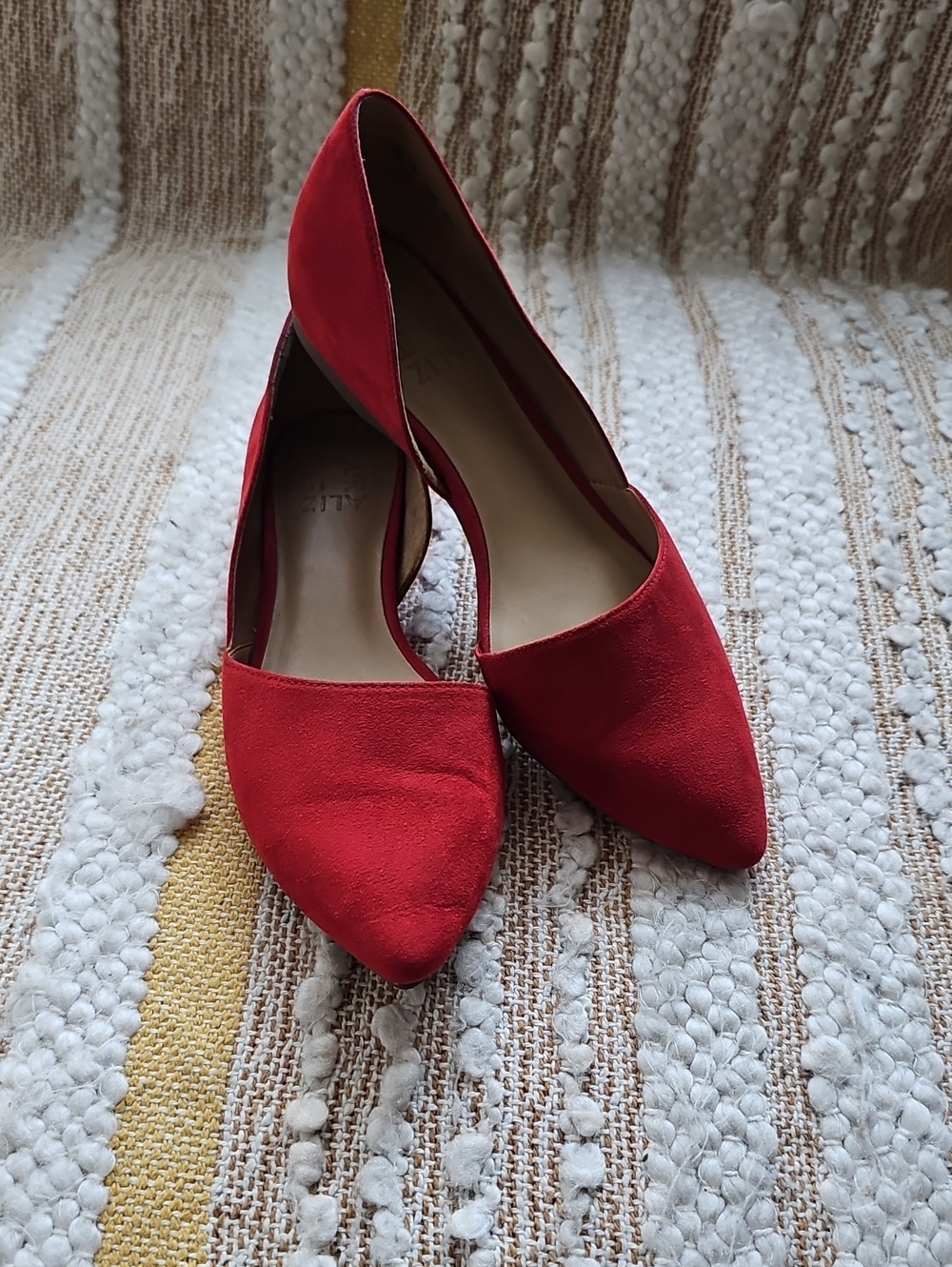 Naturalizer Samantha D'orsay Red Suede Flats